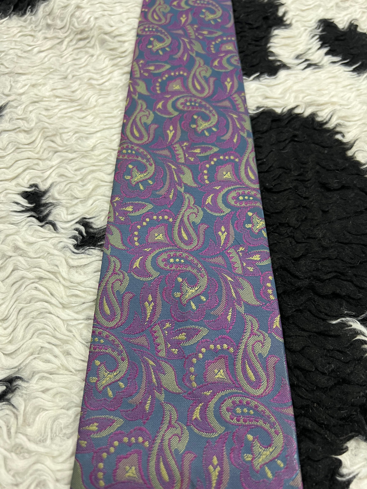 Topman Purple Embroidered Paisley Tie