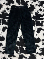 Blue & Green Plaid Velvet Pants (Waist 28)
