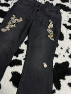 Paisley Patchwork Black Denims (Waist 36)