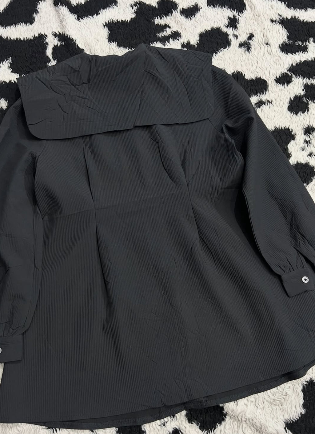 Black Collared Button-Up