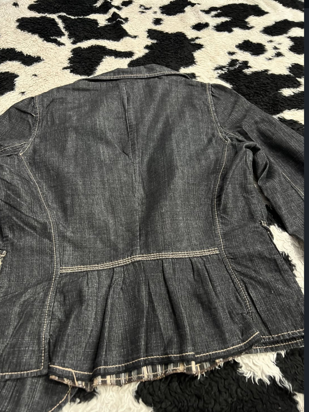 Grey Denim Coat Jacket (Medium)