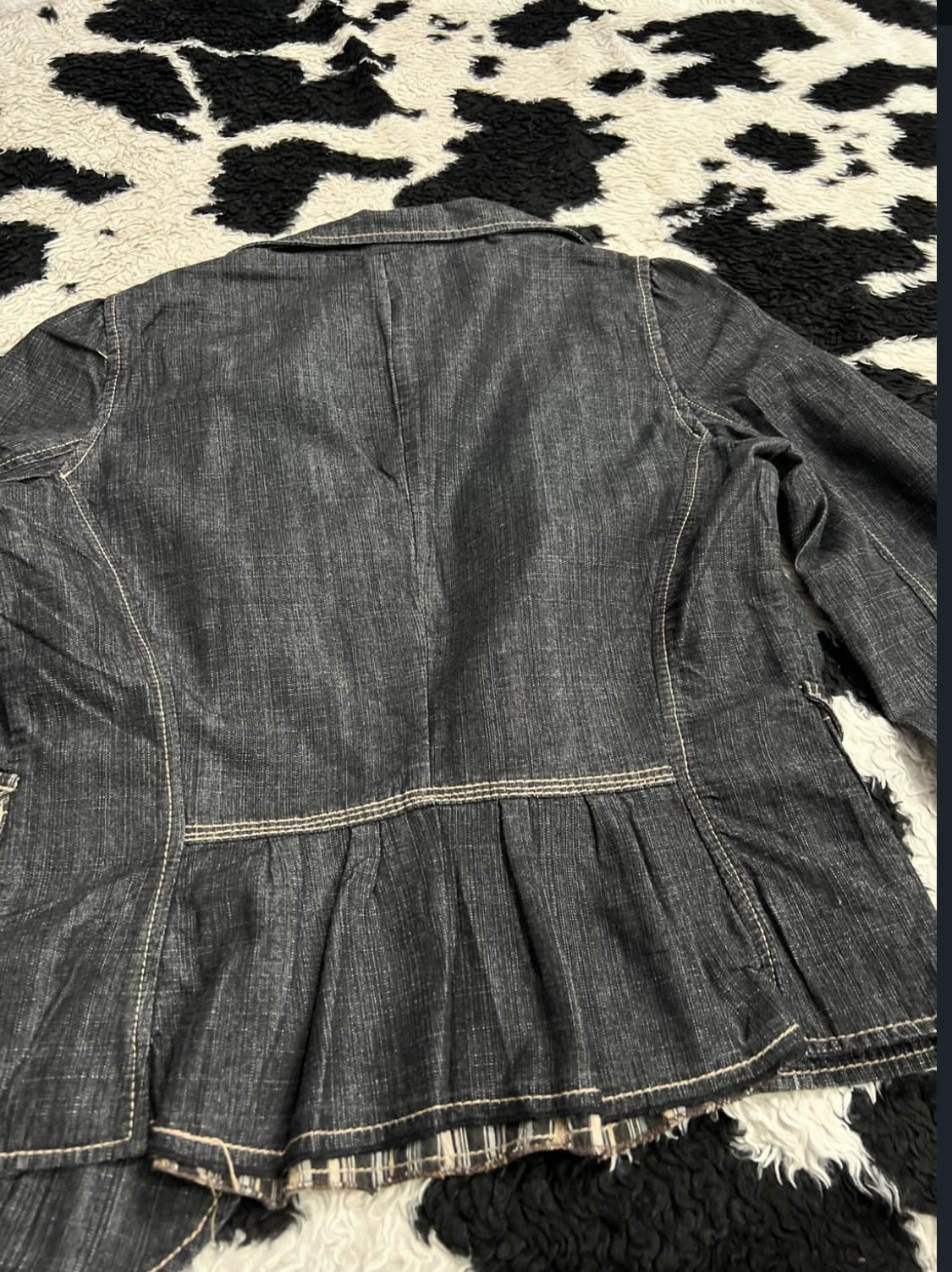 Grey Denim Coat Jacket (Medium)