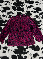 Hot Pink & Black Velvet Buttonup