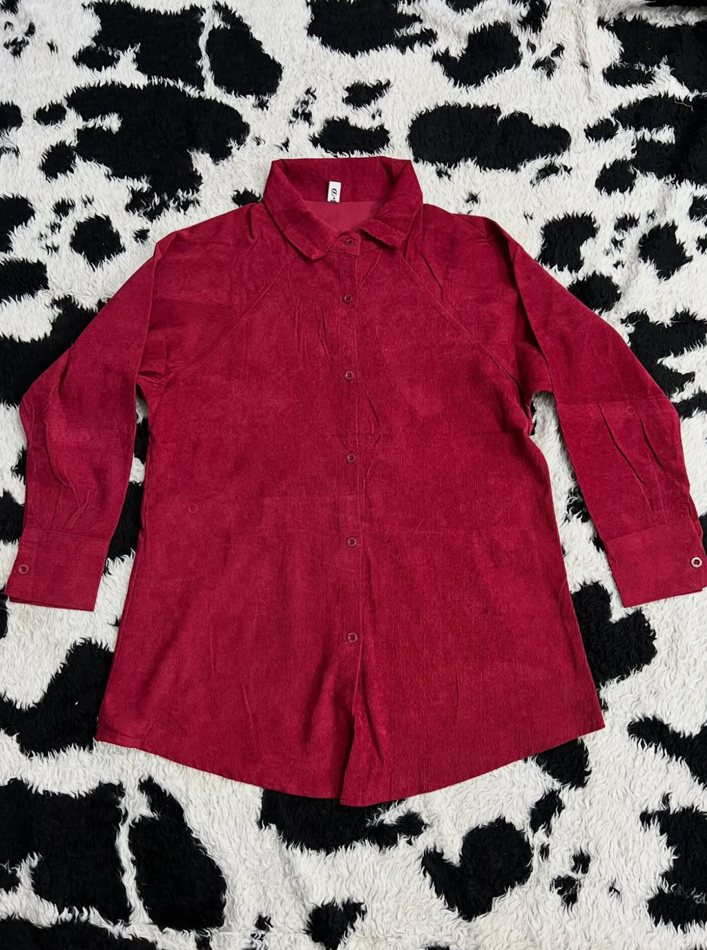Red Corduroy Buttonup