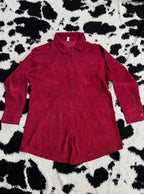 Red Corduroy Buttonup