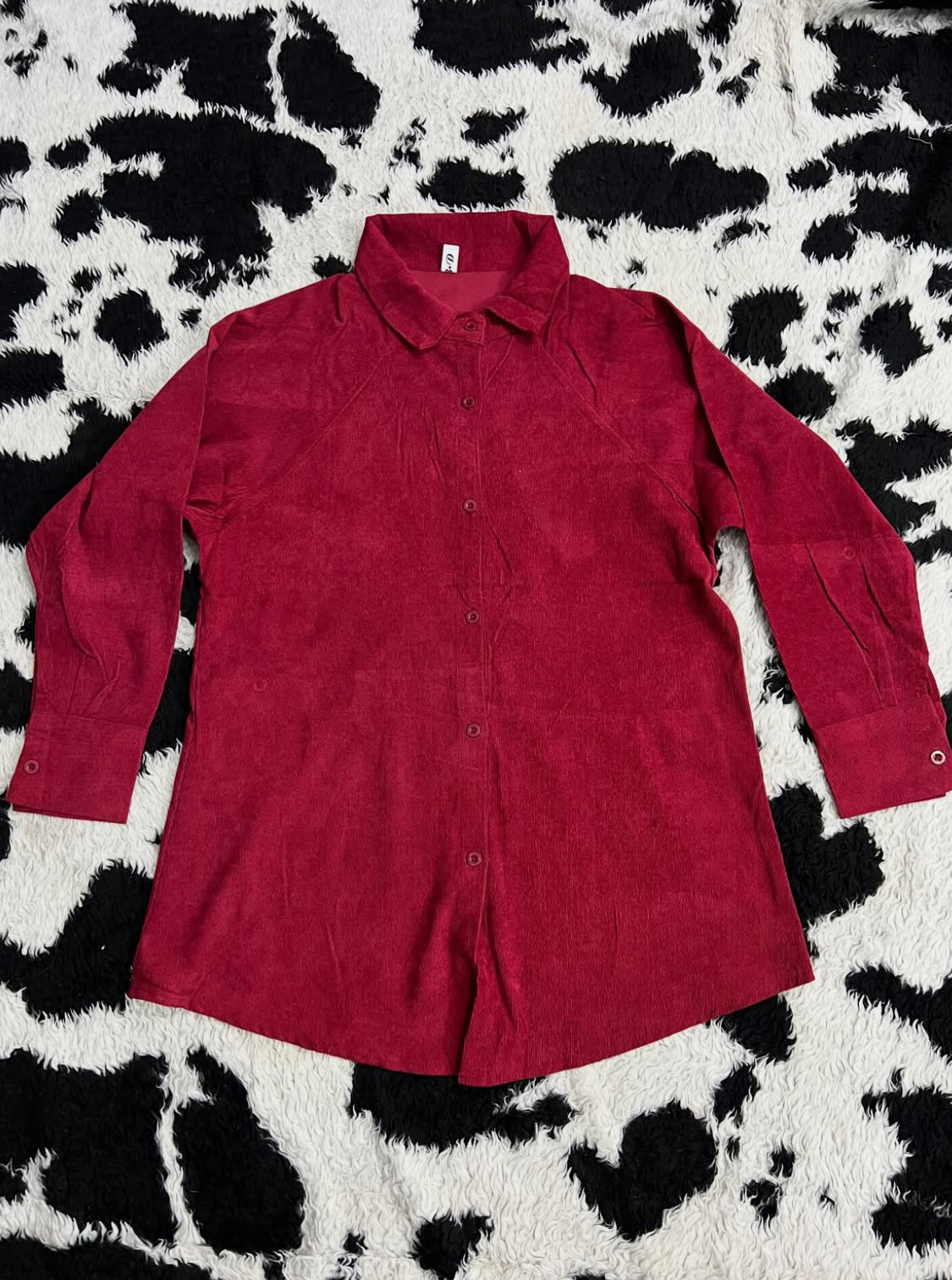 Red Corduroy Buttonup