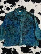 Rose Velvet-Flower Buttonup