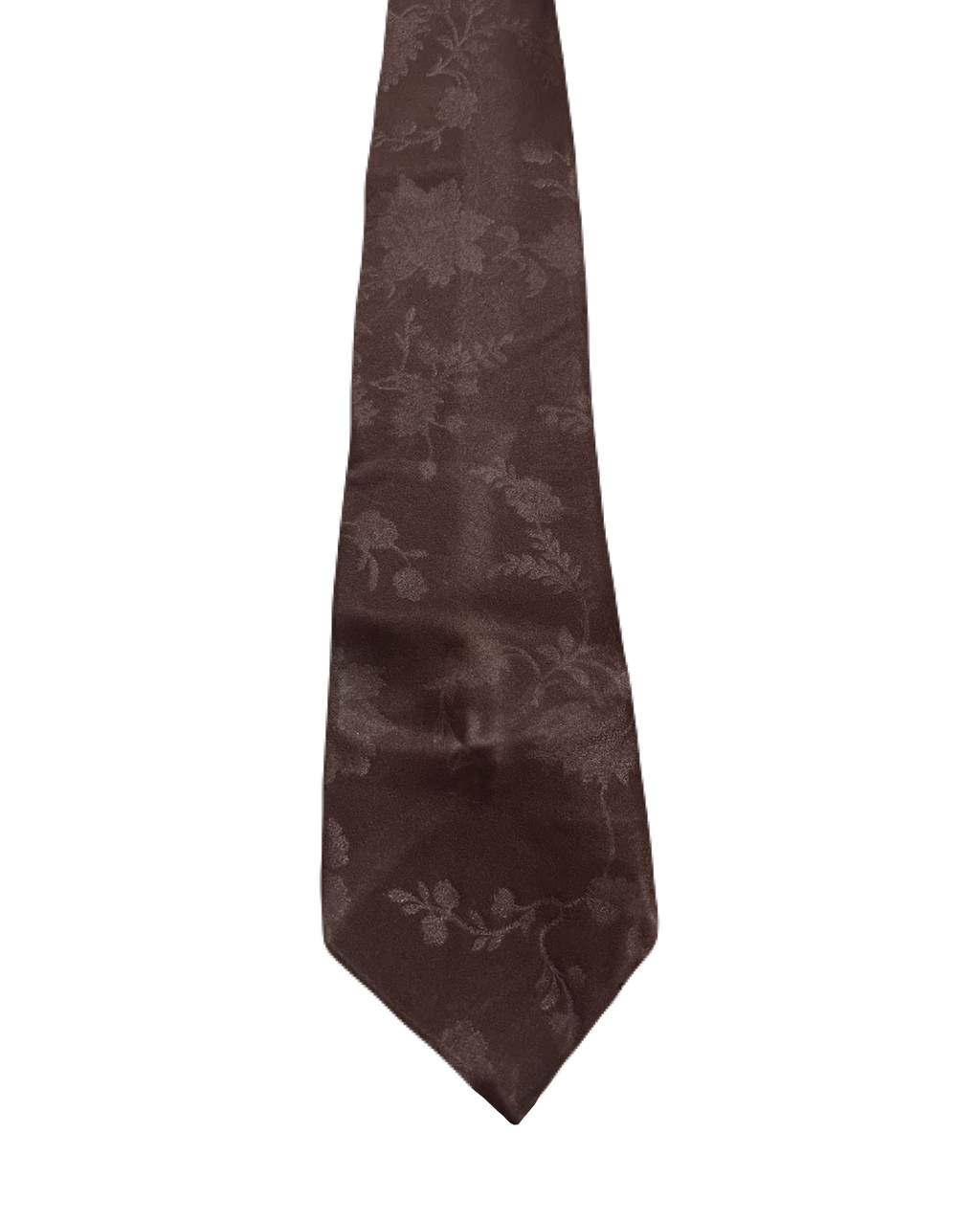 La Bella Brown Embroidered Floral Wide Tie