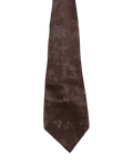La Bella Brown Embroidered Floral Wide Tie