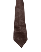 La Bella Brown Embroidered Floral Wide Tie