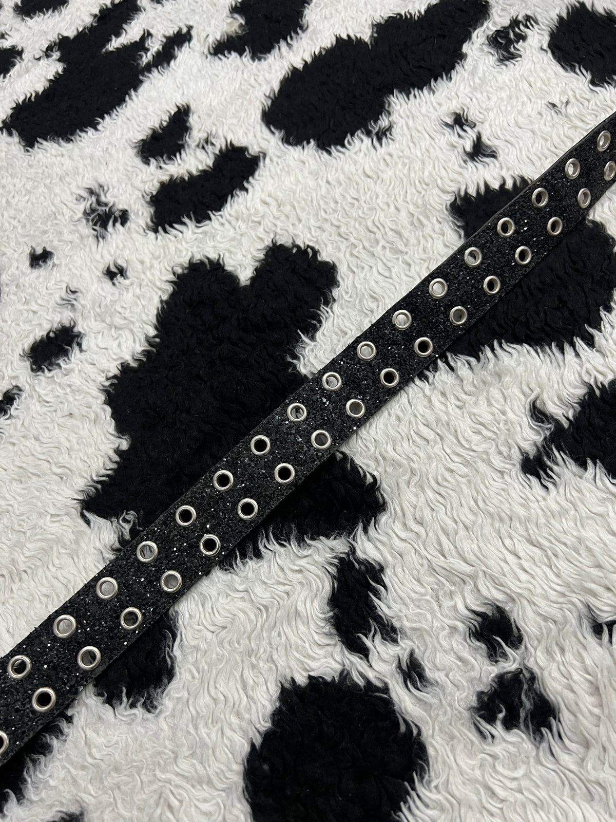 Glitter Black Double Hole Belt