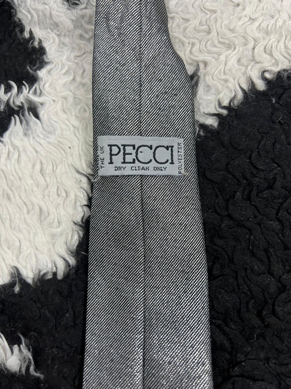 Pecci Silver Shiny Narrow Tie