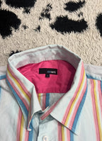 Rainbow Striped Blue Buttonup
