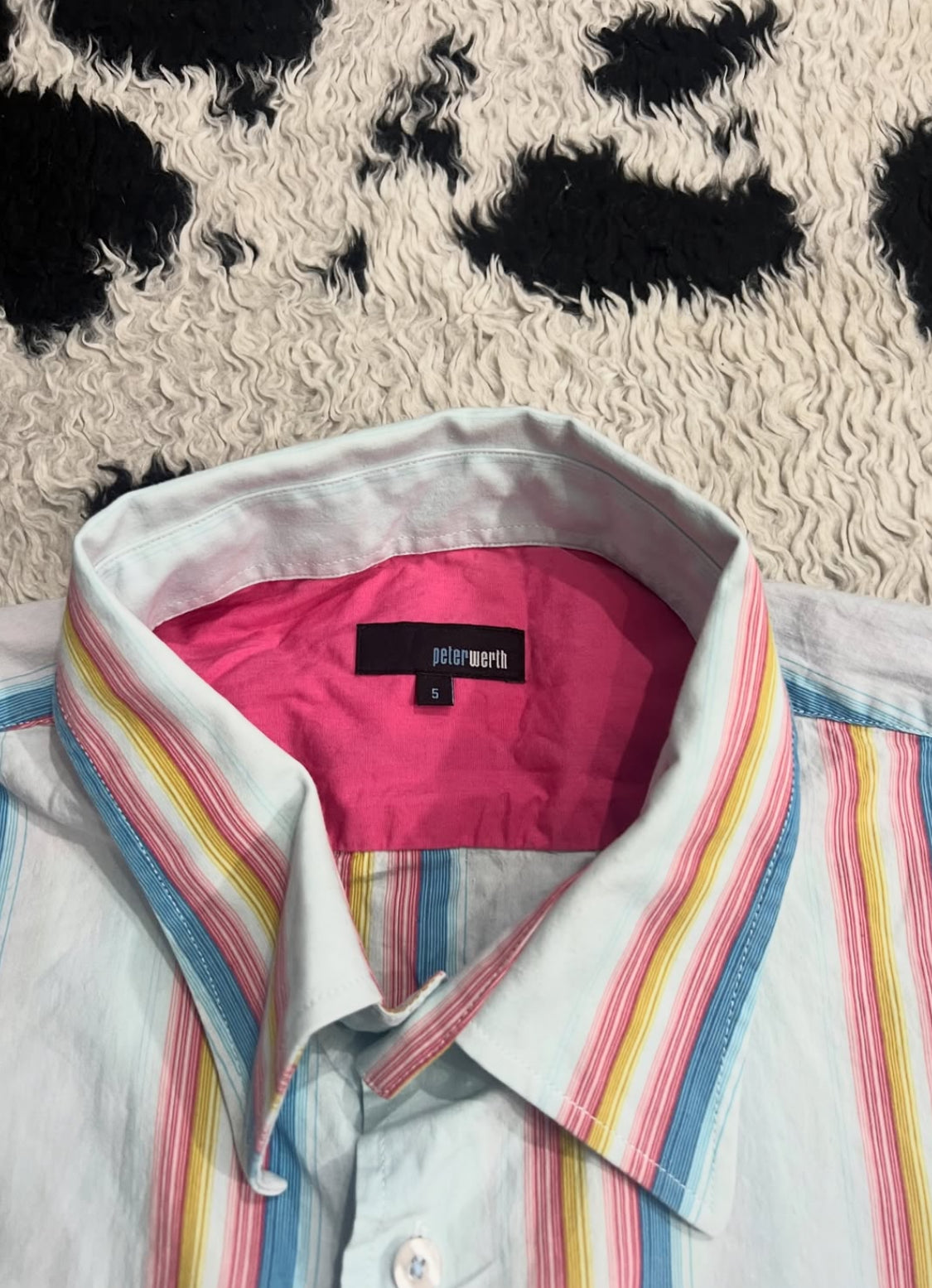 Rainbow Striped Blue Buttonup