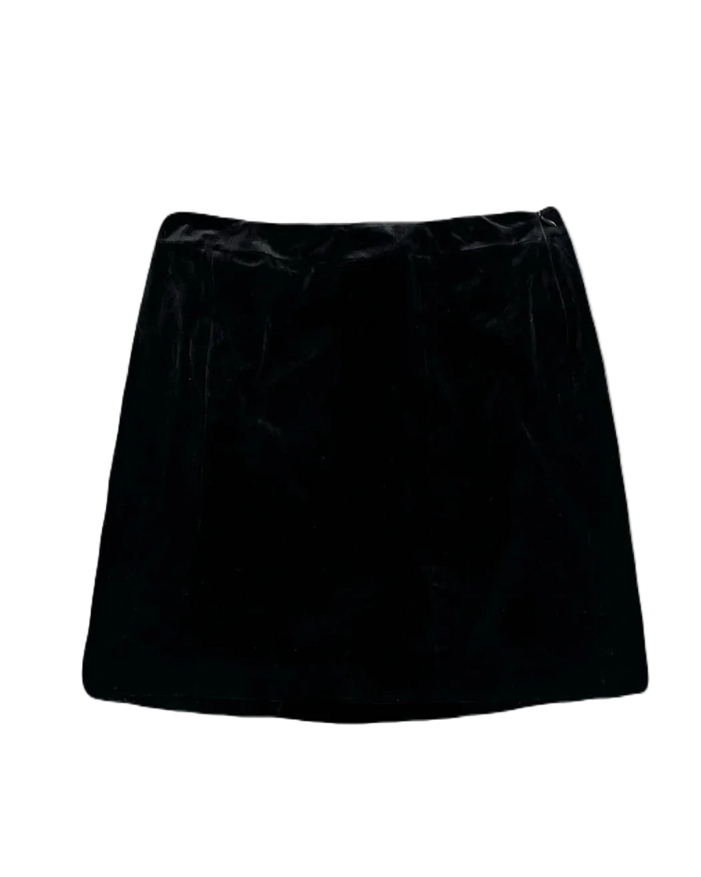 Straight Fit Black Velvet Skirt