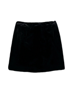 Straight Fit Black Velvet Skirt