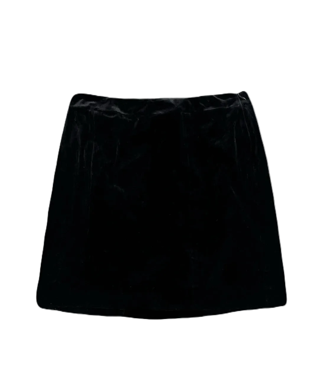 Straight Fit Black Velvet Skirt