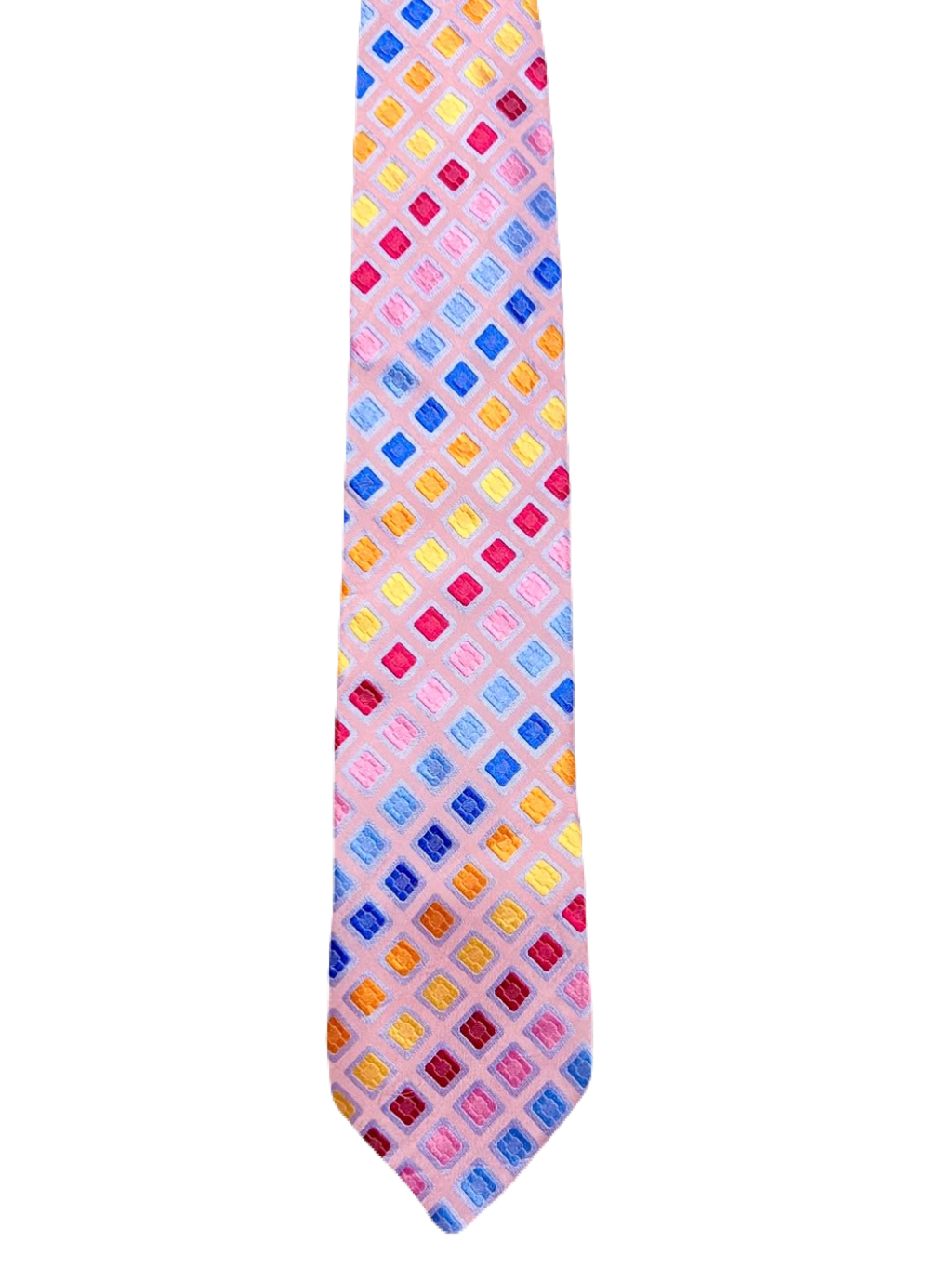Pink Embroidered Colorful Tie