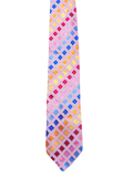 Pink Embroidered Colorful Tie