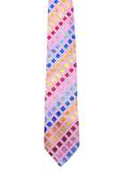 Pink Embroidered Colorful Tie