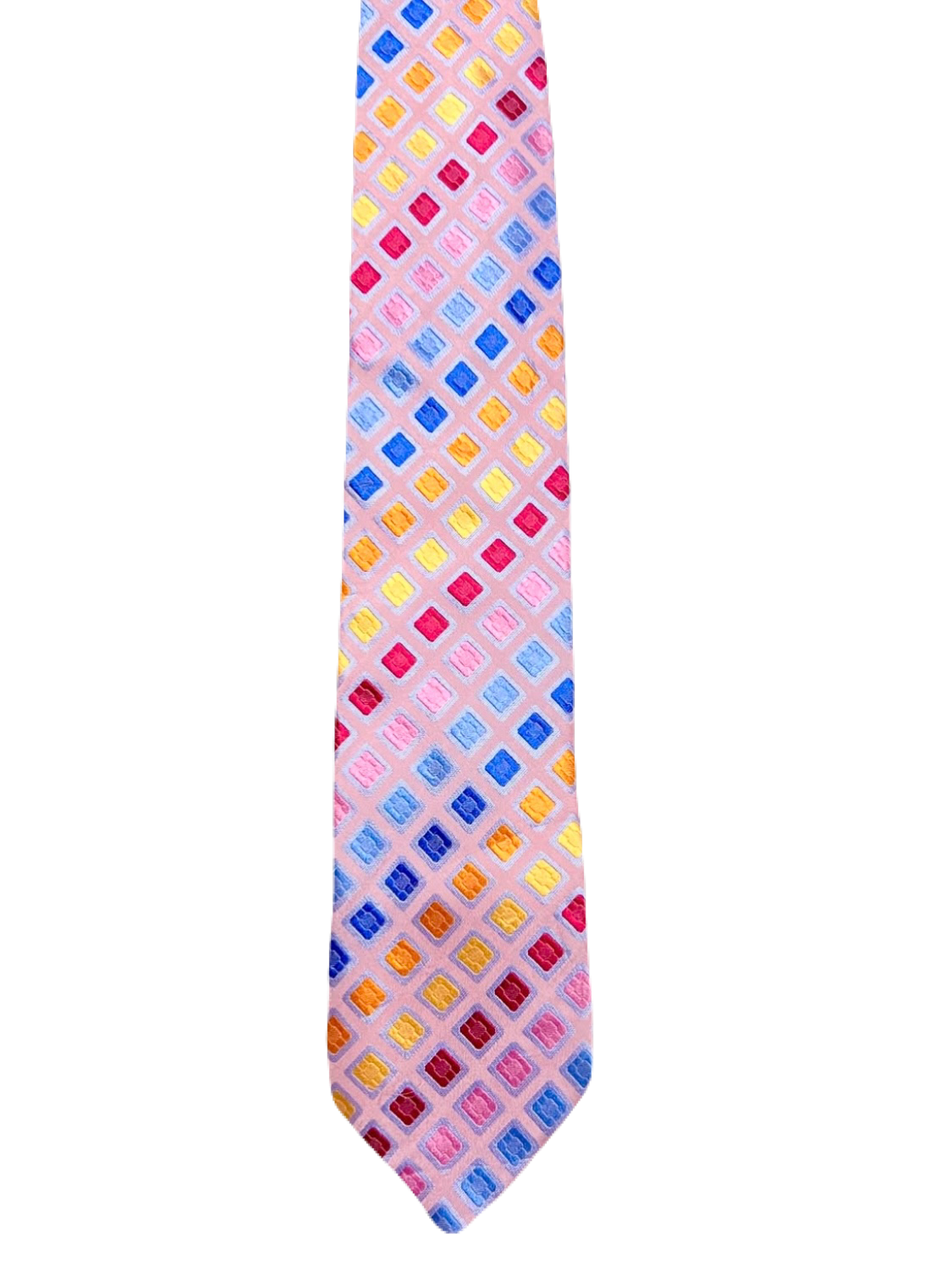 Pink Embroidered Colorful Tie