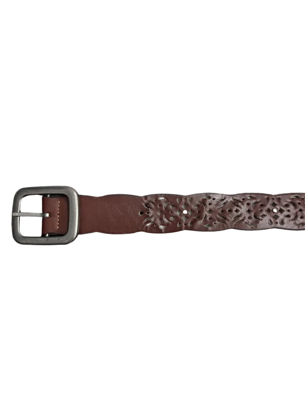 Brown Holed Floral Belt
