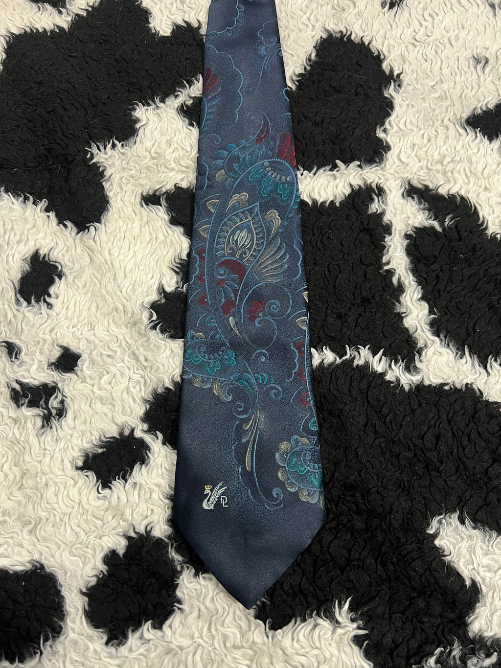 Don Loper Blue Paisley Embroidered Tie