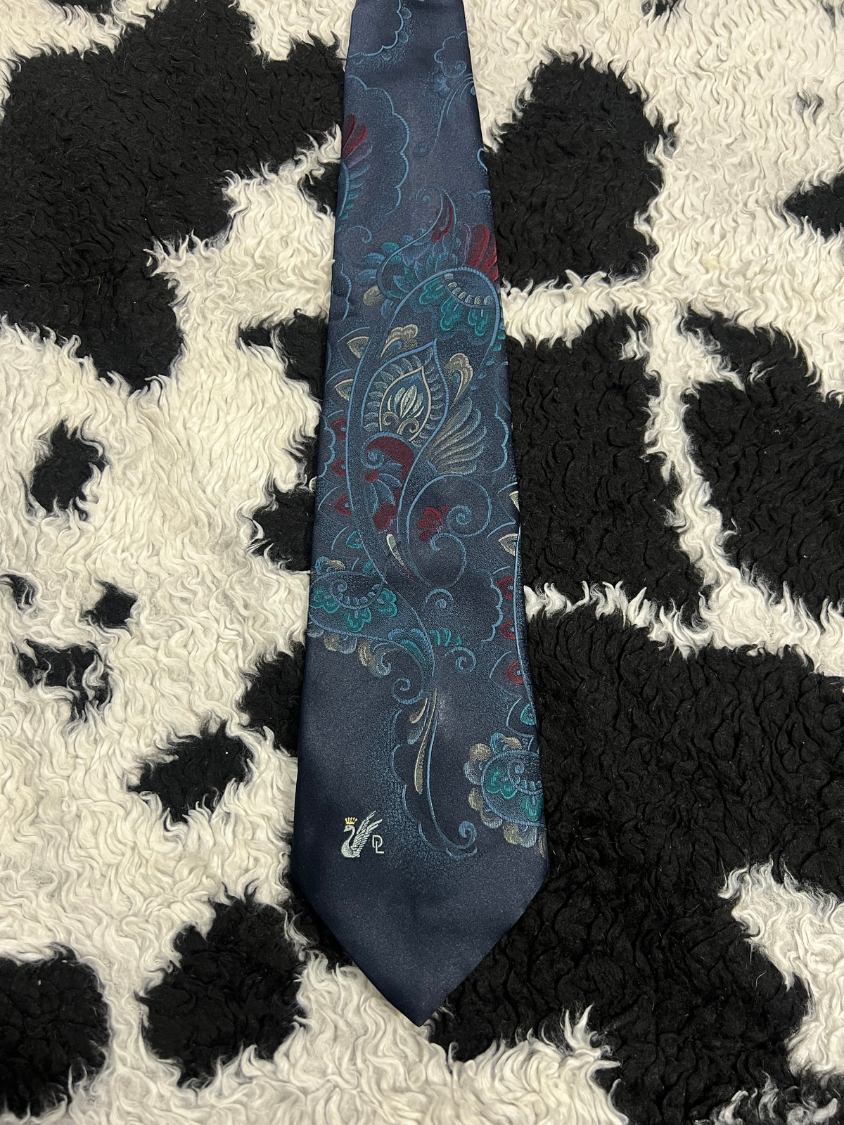 Don Loper Blue Paisley Embroidered Tie