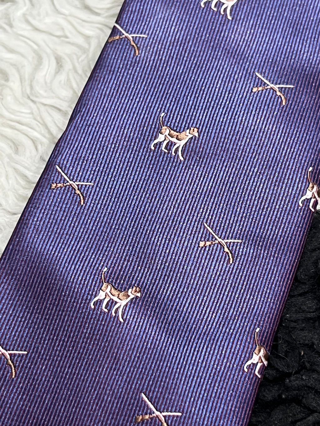 Dogs & Rifles Embroidered Tie