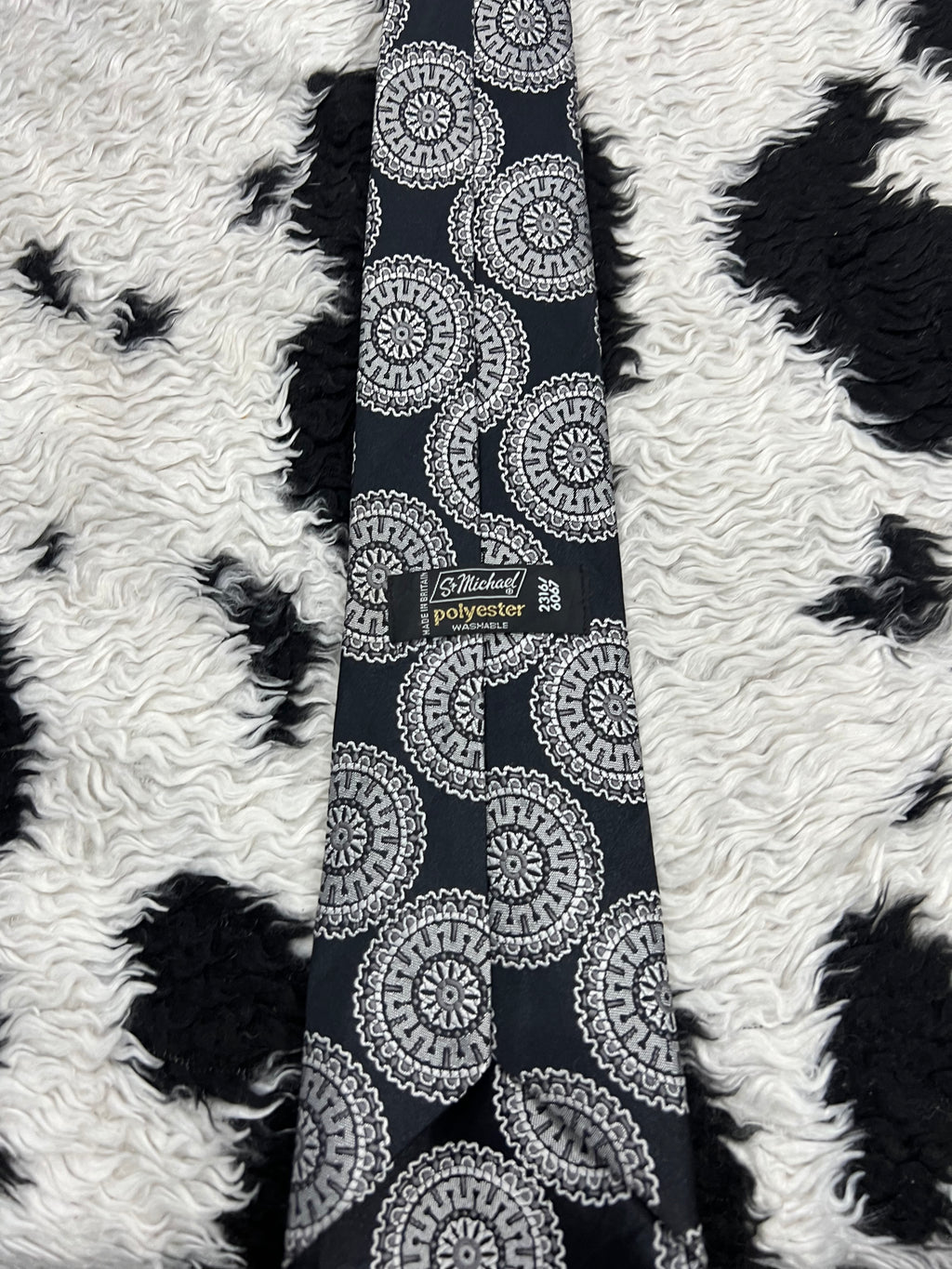 St. Micheal Black & White Tie