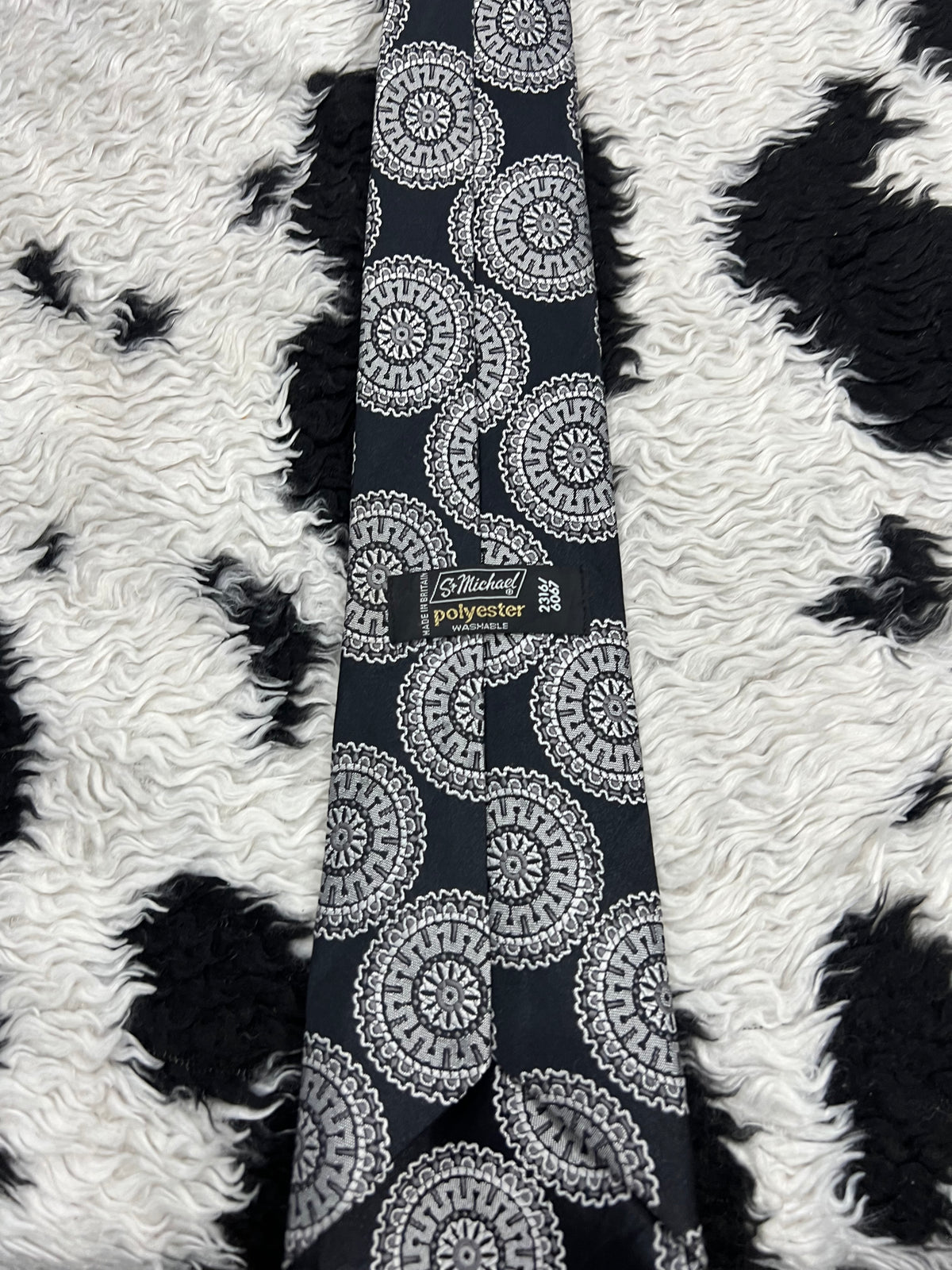 St. Micheal Black & White Tie