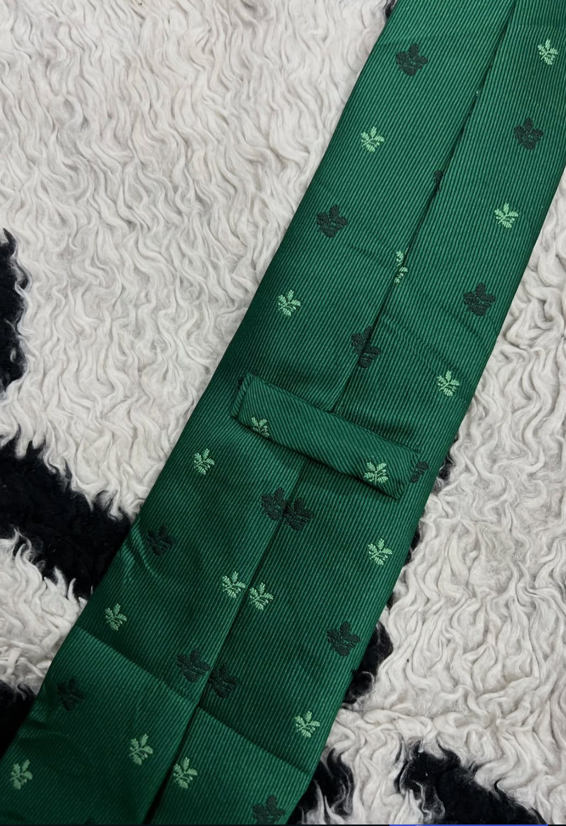 Green Embroidered Tie
