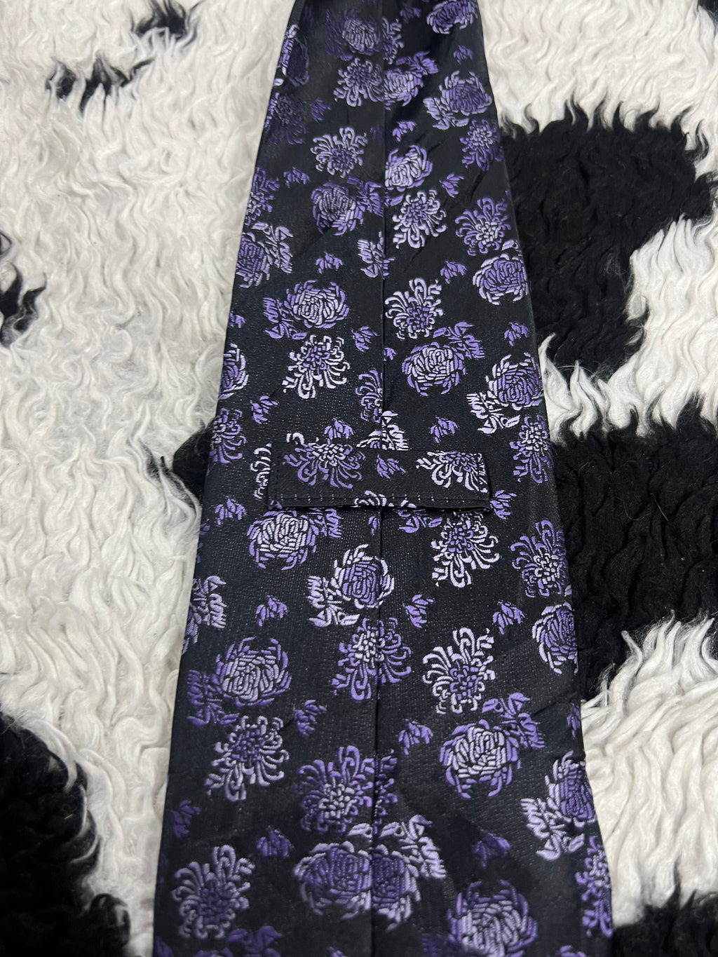 Black & Purple Embroidered Tie