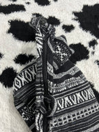 Black & White Woven Boho Shoulder Bag