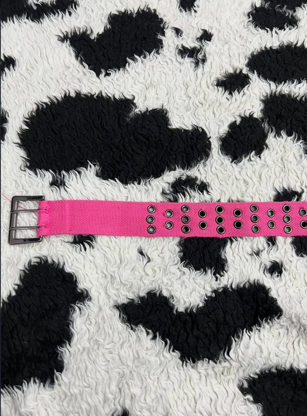 Pink Double-Hole Canvas Belt
