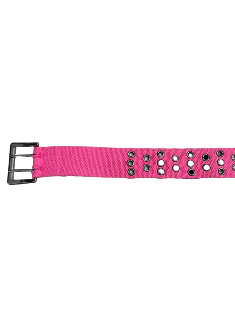 Pink Double-Hole Canvas Belt