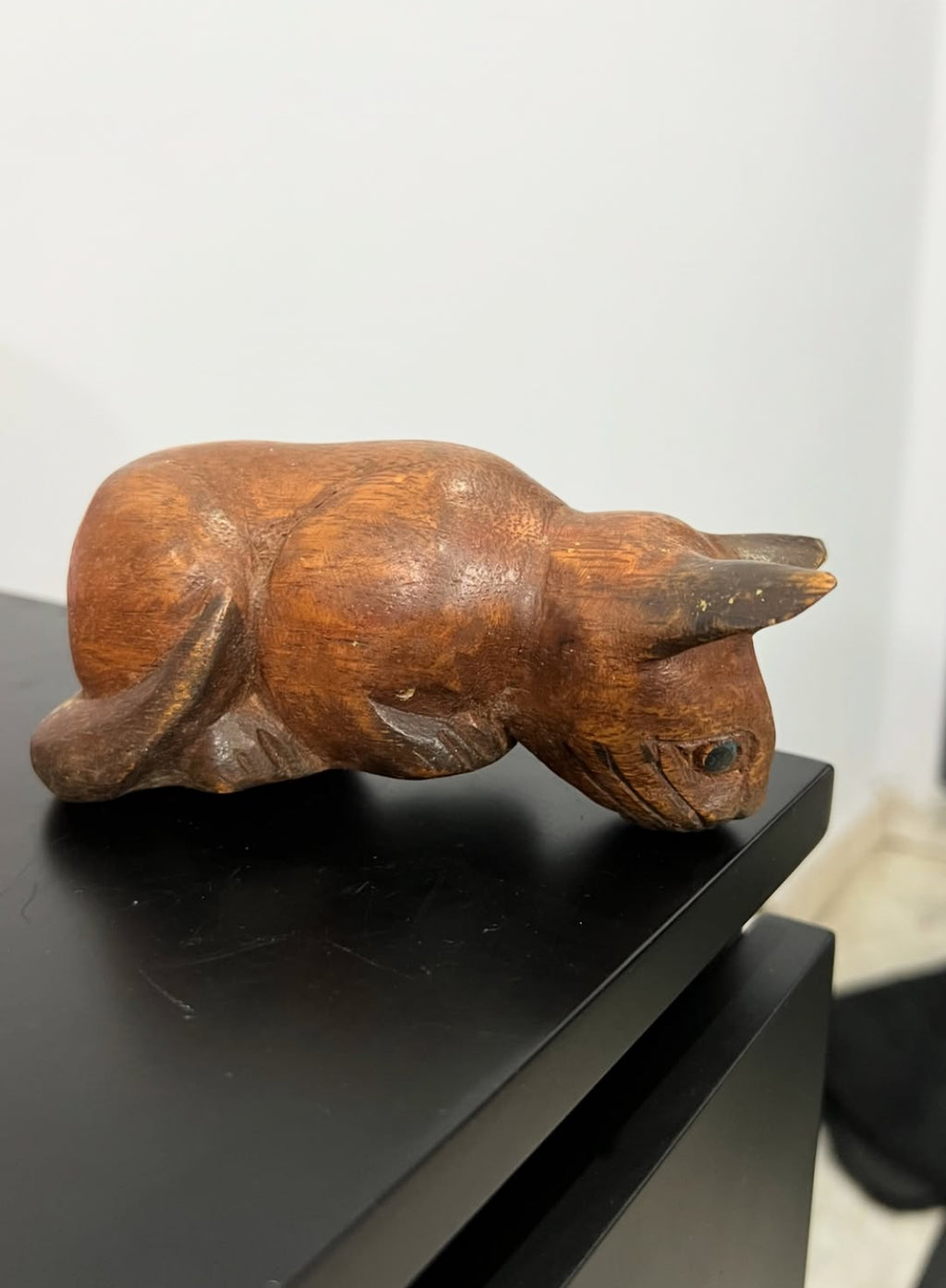 Wooden Cat Sculpture