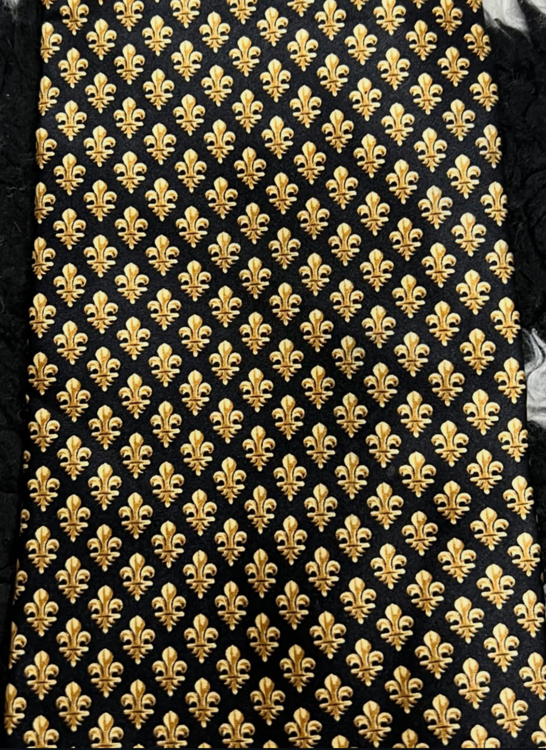 Black & Gold Fleur-de-lis Tie