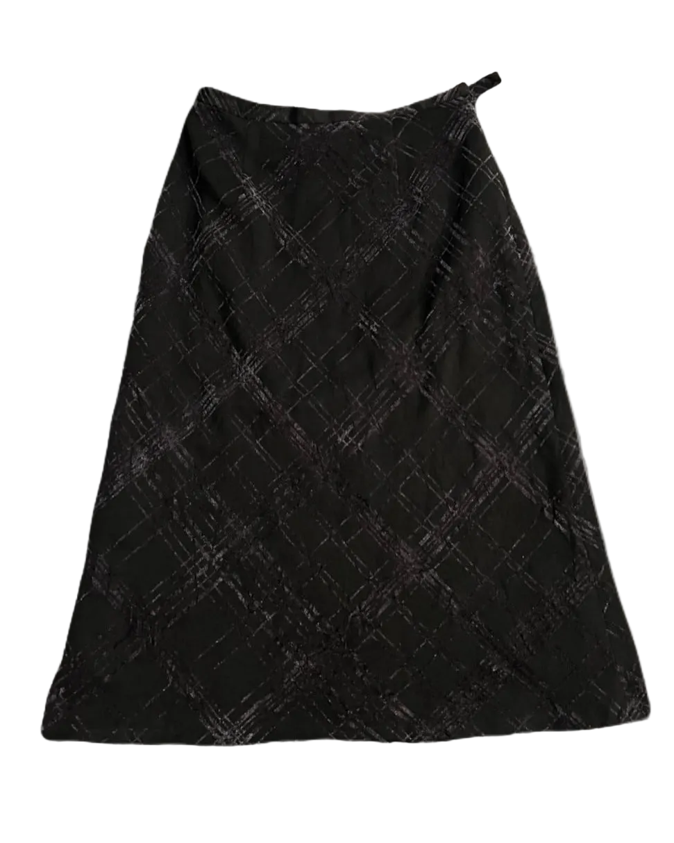 Grace Days Velvet Brown Long Skirt