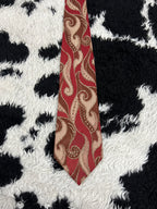 Commodore Red & Brown Embroidered Tie