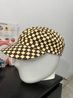 Brown & Beige Checkered Cap