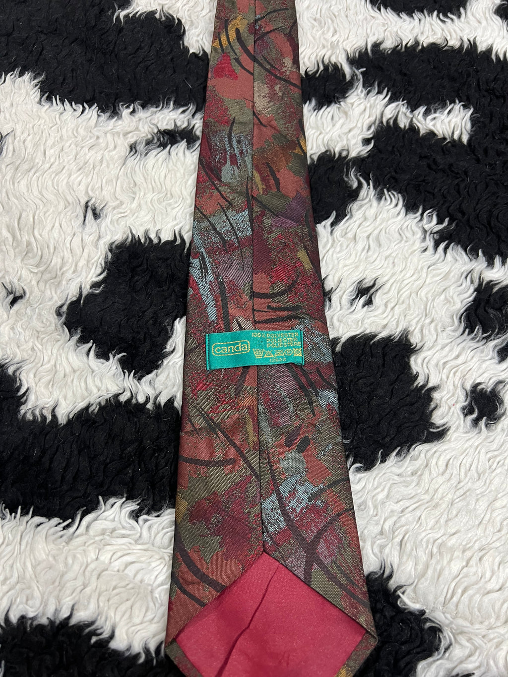 Canda Brown Embroidered Abstract Tie