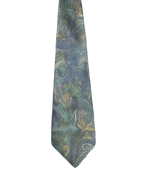 Teal Embroidered Floral Tie