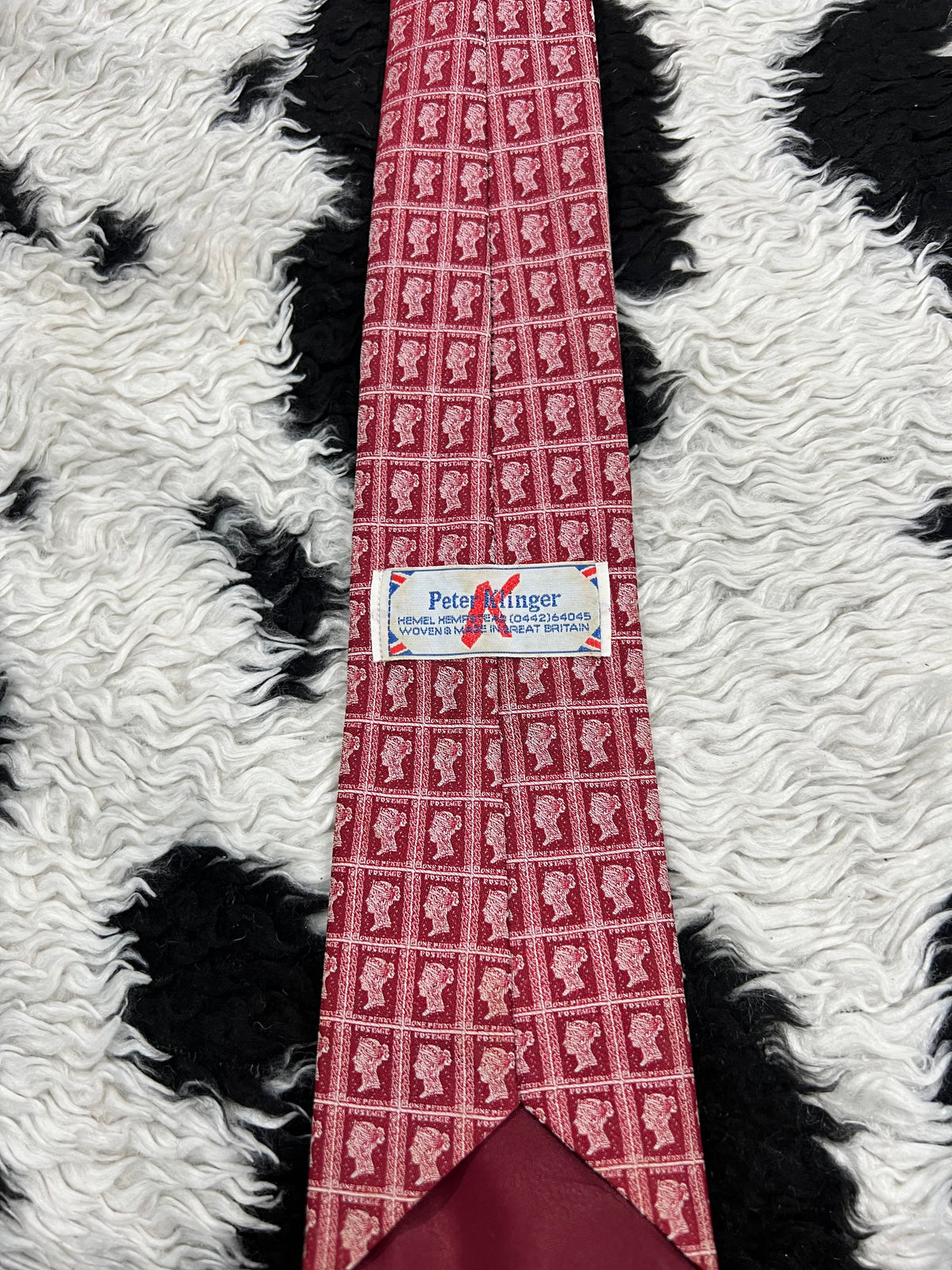 UK Stamp Embroidered Tie