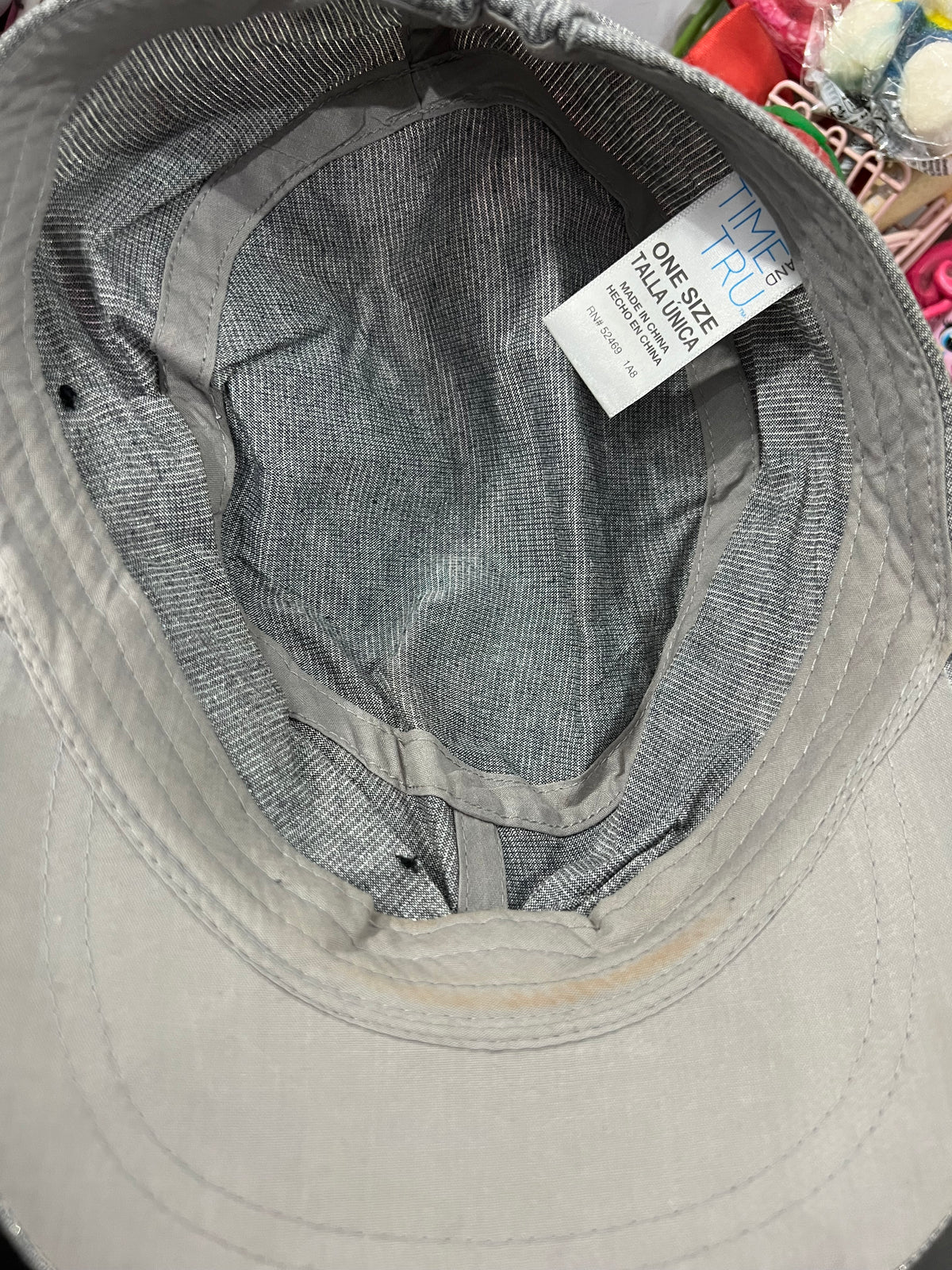 Grey Floral Bedazzled Cap