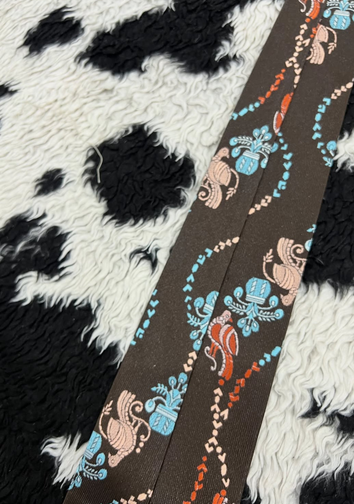 Embroidered Birds & Pots Tie