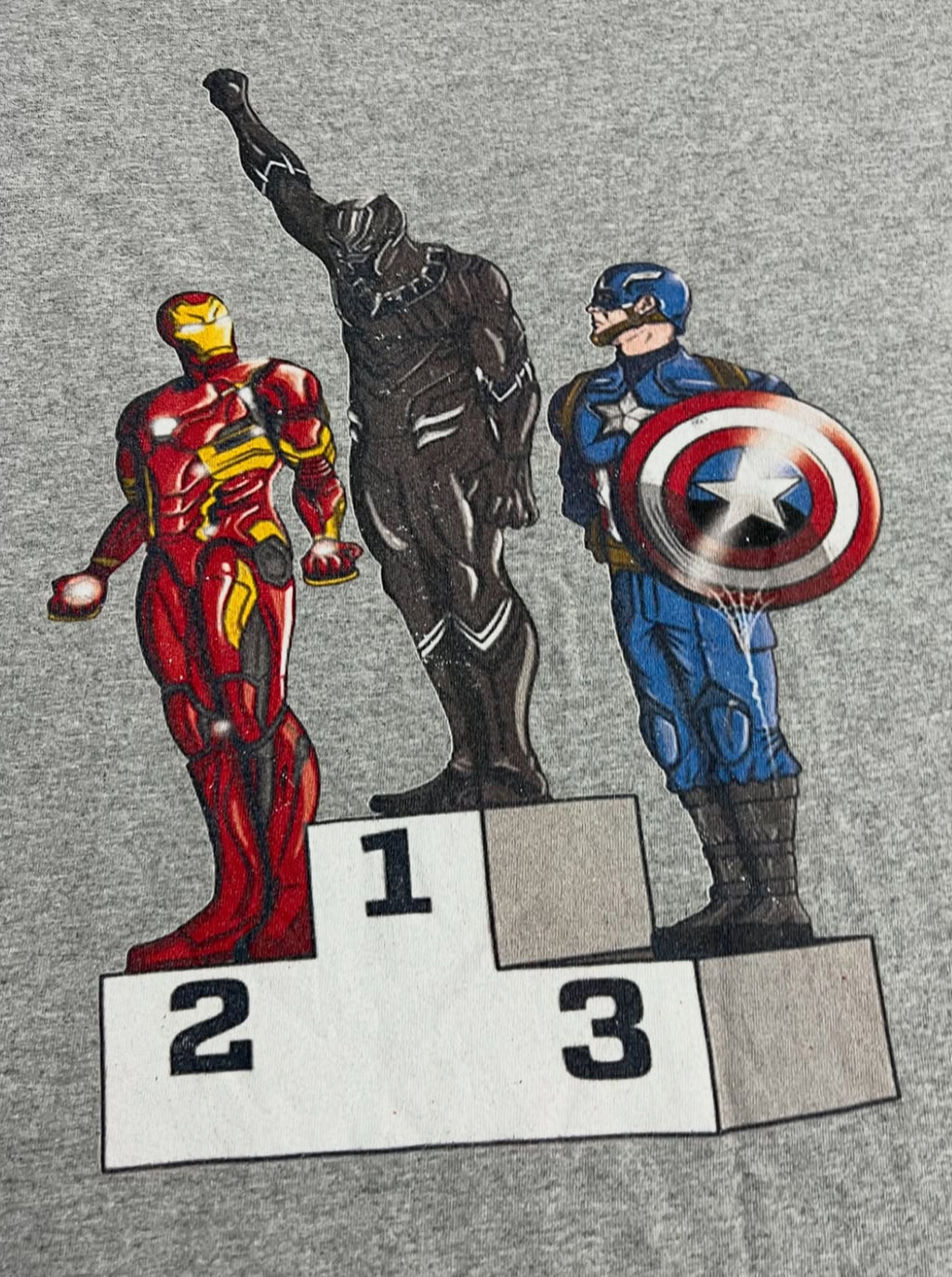Marvel Black Panther Power, Captain America, Iron Man Tee (Medium/Large)