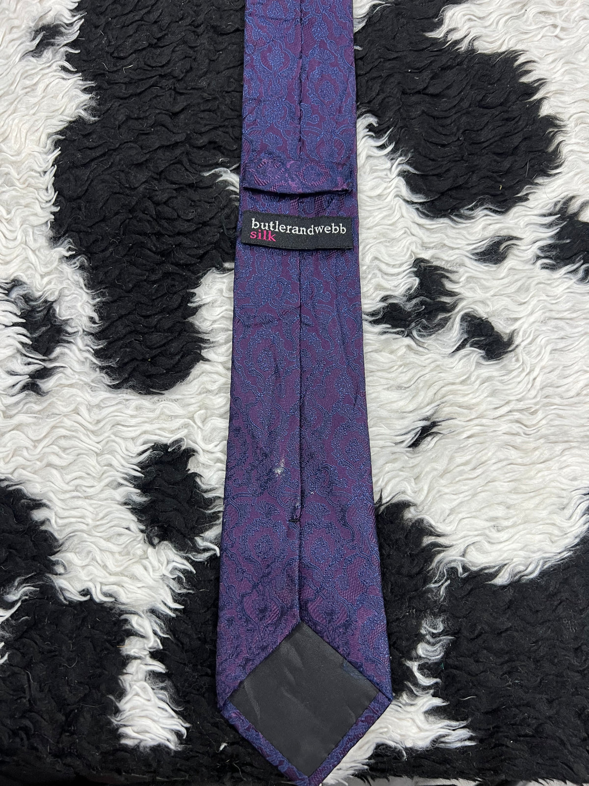 Butler & Webb Narrow Purple Paisley Tie