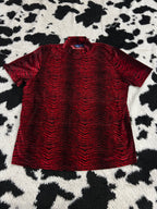 Red & Black Zebra Print Velvet Top