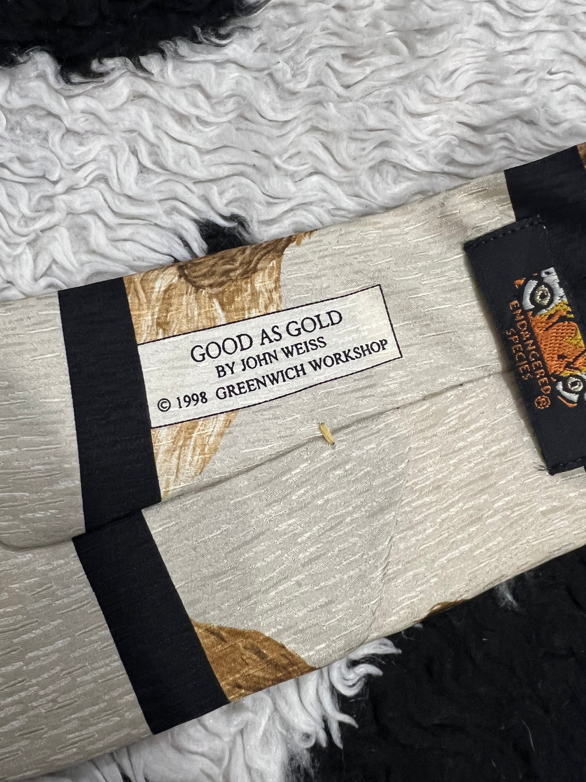 Vintage 1998 "Good as Gold" Golden Retriever Puppies Tie